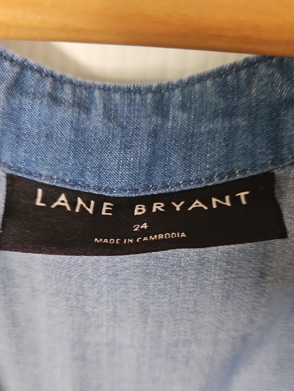 Lane Bryant Light Blue Denim Midi Dress with Front Buttons and Waist Tie 24 - Picture 2 of 5